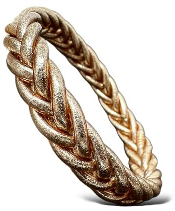 Yvelise Bracelet bouddhiste tressé - Jonc certifié fait en Thailande - Authentique - Champagne - Taille M