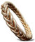 Yvelise Bracelet bouddhiste tressé - Jonc certifié fait en Thailande - Authentique - Champagne - Taille M