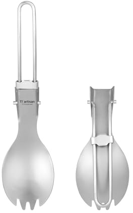 Ti artisan Titanium Klapplöffel Spork Outdoor Camping Geschirr Titan Besteck Spork Titan-Göffel
