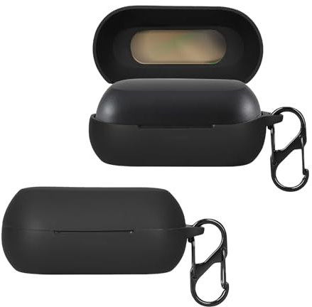 KZIOACSH Silicone Case for Anker Soundcore Life A1, Ultra Slim Anti-Scratch Anti-Lost Protective Earbuds Case Lightweight Washable Sumdge-Proof Earphone Skin Cover with Carabiner, Black