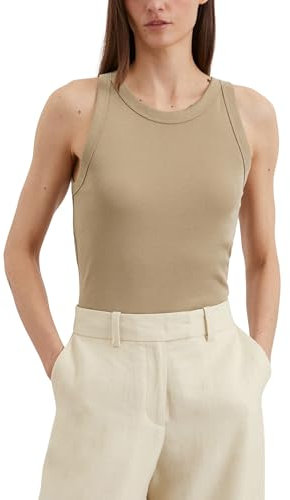 Marc O'Polo Damen Tanktop mit Rundhalsausschnitt Regular Fit, Beige (Summer Sand), S