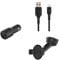 Belkin Premuim Car Bundle(42W Dual Port Fast Car Charger & USB-A to Lightning 1m charging cable & Universal Mount)