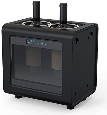 SmPinnaA Enfriador Eléctrico De Botellas De Vino, Mini Refrigerador para Vinos Compacto E Independiente, Control De Temperatura Táctil Led, Almacene 2 Botellas De Vino Al Mismo Tiempo, para