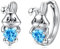 VONALA Hase Creolen Ohrringe, 925 Sterling Silber Tier Schmuck mit Blau Zirkonia für Damen Mädchen Kinder