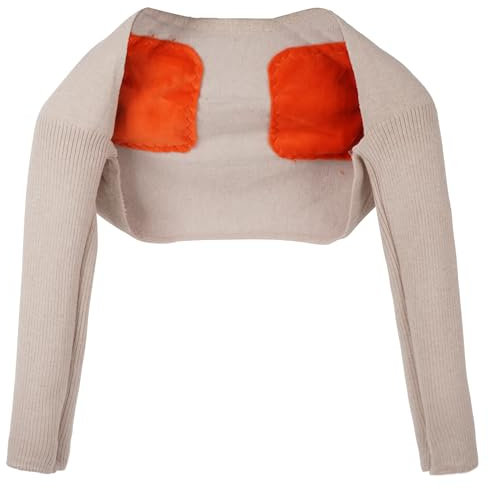 MilyaDE Kaschmir Mischung Schulterwärmer Rückenwärmer Schulterpolster Elastisch Schultergelenk Ellenbogen Unterstützung, Langer Ärmel mit Plüsch, Kamel XL