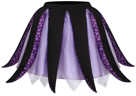 Windskids Ursula Kostüm Damen Cosplay Kleine Meerjungfrau Meerhexe Ursula Outfit Niedlich Oktopus Styling Rock für Halloween Karneval Geburtstag Party Maskerade Performance Verkleidung