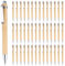 JIANTA Kugelschreiber 40 Stück, Kugelschreiber Schwarz, Holz-Kugelschreiber Wiederverwendbar Set Schreibgerät Bambus, 0,5mm Druckkugelschreiber Set mit Metallclip
