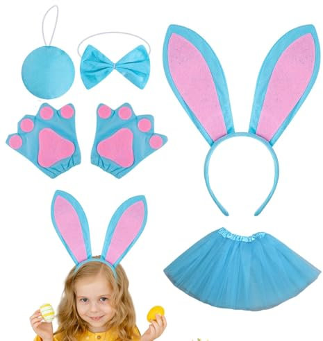 Lueear -Party-Kostüm, buntes Osterhasen-Outfit, niedliches -Cosplay-Set, Partyzubehör für Halloween, Geburtstag, Weihnachten