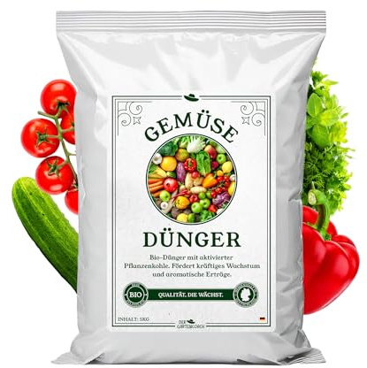 Der Gartencoach Gemüsedünger mit aktivierter Pflanzenkohle I nachhaltig & biologisch I optimale Ernährung für Beet- und Gemüsepflanzen I organischer Dünger für das Gemüsebeet (5 Kilogramm)