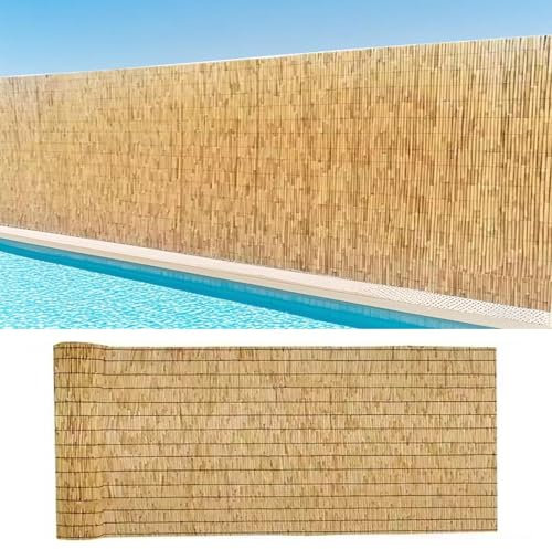 Générique Rouleau De Clôture en Roseau,Canisse Bambou 1m 1m80 Hauteur,Clôture D'intimité pour Balcon avec Attaches De Fixation,Clôture De Jardin Décorative pour Exterieur Terrasse
