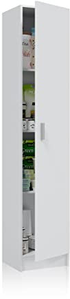 duehome | Armario Multiusos, 1 Puerta, Columna, Modelo Multi Useful, Acabado en Color Blanco Mate, Medidas: 37 cm (Ancho) x 182 cm (Alto) x 37 cm (Fondo)