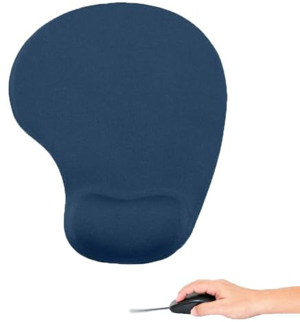 HZYUEKUN Mouse Mat Wrist Support Rest Mouse Pad with Non-Slip Leather Base Relieve Wrist Fatigue Durable and Washable Smooth Surface for Computer, Laptop, Office, Home (Dark blue)