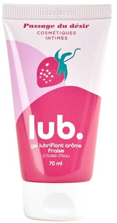 Passage du désir | Lubrifiant Intime À L'eau | Lubrifiant | Lub Gourmand Compatible Préservatifs (Fraise) 70ml