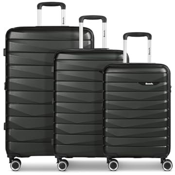 Bench Hartgepäck Koffer-Set 3-teilig | Reise-Trolleys aus hochwertigem, robustem Polypropylen (PP) Material | für Damen und Herren | 4 Doppelrollen & TSA-Schloss | Paris Serie