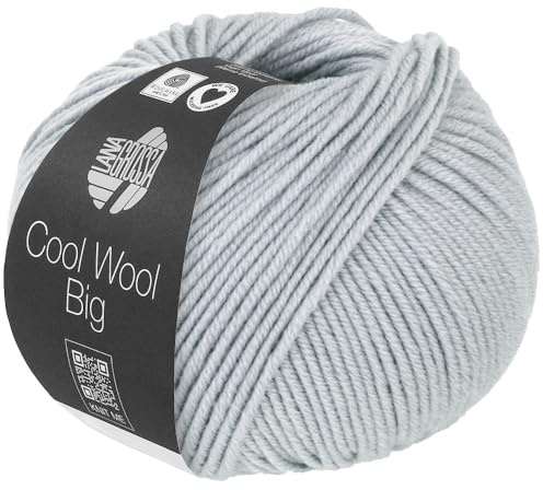 LANA GROSSA Cool Wool Big | Extrafeine Merinowolle waschmaschinenfest und filzfrei | Handstrickgarn aus 100% Schurwolle (Merino) | 50g Wolle zum Stricken & Häkeln | 120m Garn FB 1034