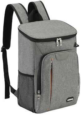 DQMEN 30L Mochila Nevera isotérmica, Bolsa de pícnic, térmica, Impermeable, de Gran Capacidad, para el Playa, Almuerzo, Picnics, Senderismo, Barbacoa (Azul) (Gris)