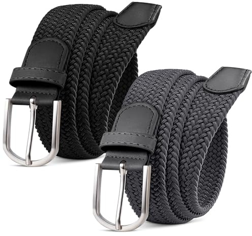 MATLAB 2 Stücke Stretchgürtel Flechtgürtel für Damen und Herren 33mm Breite
