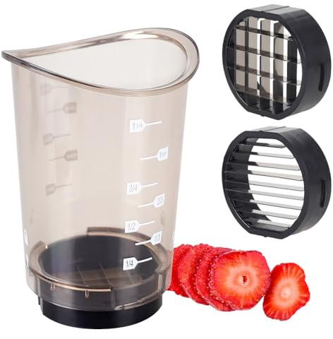 Cup Slicer,Detachable Fruit Slicing Cup with Removable Push Plate for Vegetable Fruit Salad Kitchen Gadget