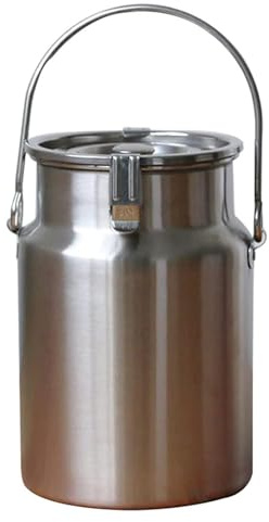 DFGHNBVC Milchkanne, 201 Edelstahl, Milchtransportfässer, Weinkübel, Tragekrug, Flasche, Eimer, Milchtopf, Luftdichter Teevorratsbehälter Mit Silikonversiegeltem Deckel, Strapazierfähig, 5 L, 3 L