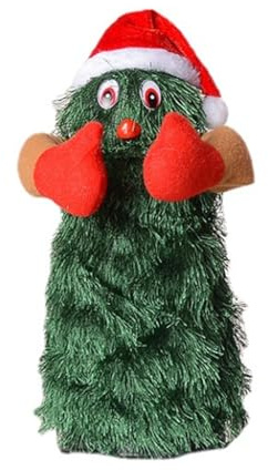 Sunicon Tanzender Weihnachtsbaum, Weihnachtsdekoration, niedliches rotierendes elektrisches Plüsch-Weihnachtsbaumspielzeug, geeignet für Weihnachts- und Neujahrsgeschenke