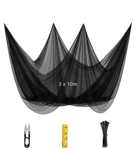 SUPAWAY Zanzariera 3m x 10m Rete anti-insetti e anti-mosche al metro Fai da te con fascette, metro e forbici per gazebo, terrazza, balcone, campeggio Protezione contro zanzare, mosche e uccelli