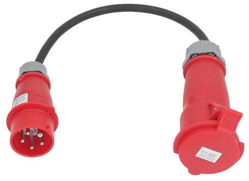 VELATEMOR Adattatore CEE Ad Alta Corrente Durevole A 5 Pin IP44 per Uso Esterno Adattatore Impermeabile CEE da 32 A A 16 A per Campeggio 220-380 V 240-415 V 74 Cm di Lunghezza