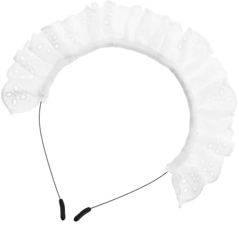 Lolita Maid Haarreif mit Spitze Blumenmuster, Geschenkideen für Frauen | Weiches, Bequemes Spitzenmaterial, Weißer Stil, Event und Cosplay, Süßes Japanisches Design