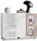 Vladon Sideboard Denjo, Made in Germany, Kommode mit 3 Türen, Weiß matt/Weiß Hochglanz/Eiche Nordic, inkl. LED-Beleuchtung (107 x 81 x 35 cm)