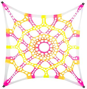 PSYWORK Schwarzlicht Segel Spandex Neon Spiderweb Multicolor, 3x3m