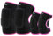 ONTYZZ Kinder Schutzausrüstung Set Weich Einstellbar Kind Ellenbogenschoner Knieschoner zum Fahrrad Ausbalancieren Skateboard Inline-Roller Schlittschuh Roller Radfahren Ski Schwarz-Rose/S
