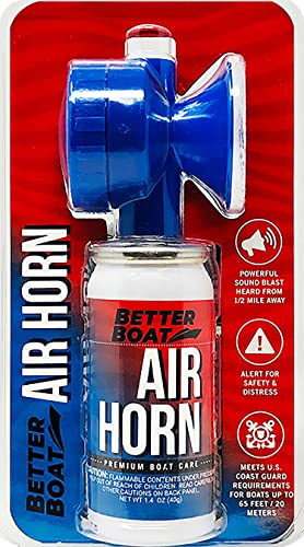 Air Horn Mini 1.4 oz 120 dB, Compact Emergency Signal Horn for Boating Safety Walking Camping, Handheld Fog Horn Heard 1/2 Mile, Made in USA - Better Boat
