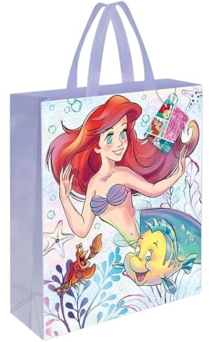 Große Partytasche aus Kunststoff- Disney Arielle, die Meerjungfrau Party - 33cm x 28cm, Blau/Weiß/Mehrfarbig