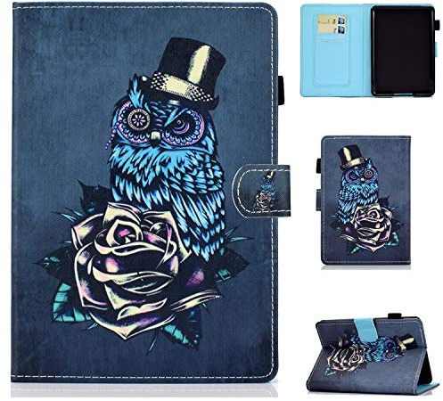 Etui Cuir pour Le Kindle de la 10ème génération 2019, Bspring Coque Pliable en Cuir Super Fin et léger avec Auto Réveil/Veille pour Liseuse Amazon Kindle 2019,Rose Owl