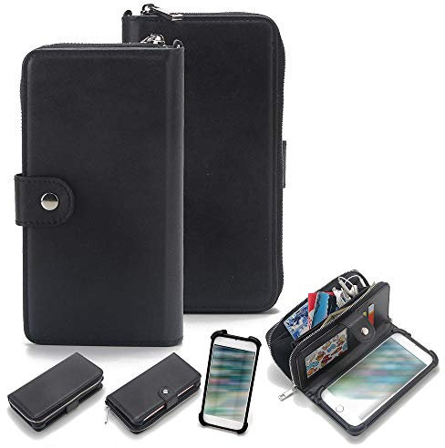 K-S-Trade Protective Case For Motorola Moto E6S 2020 Wallet Protective Cover + Bumper Compatible With Motorola Moto E6S 2020 Mobile Phone Case & Bag Bookstyle Smartphone Purse, Black 1x