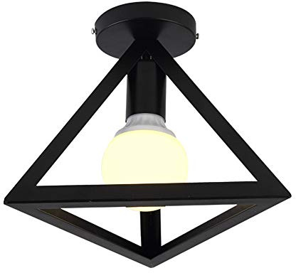 iDEGU Retro Deckenleuchte im Geometrischen Design Moderne Deckenlampe mit Dreieck Lampenschirm Vintage Lampe E27 Deckenleuchte für Schlafzimmer Wohnzimmer Flur Küche Café Restaurant, 16 cm,