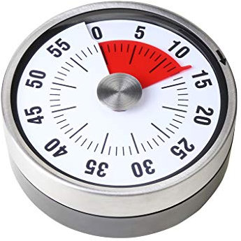 Balvi Minuteur Visual Couleur Blanc. Peut Compter jusqu'à 60 Minutes INOX/Plastique ABS 7,8x7,8x3,2 c