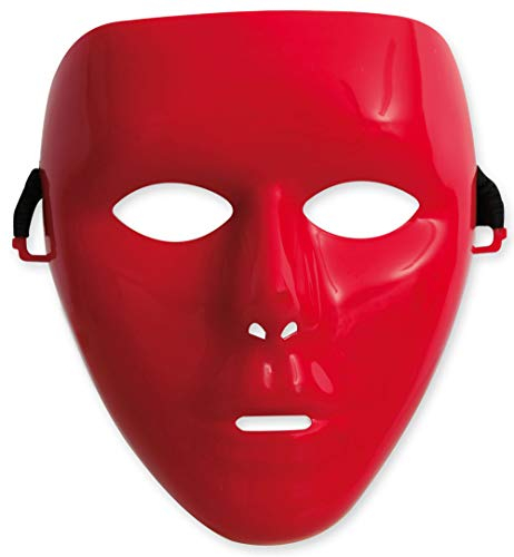 KarnevalsTeufel Gesichts-Maske Phantom Einheitsgröße Kunststoff Anonymus DIY (Rot)