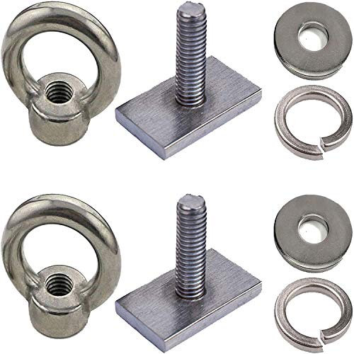 Ösenschrauben mit Muttern, Edelstahl, M8-Gewinde, robust, 2 Stück