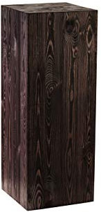DECORATIVO Columna rústica de madera hecha a mano para flores, figuras o velas, estable y duradera, color negro, 80 x 30 x 30 cm