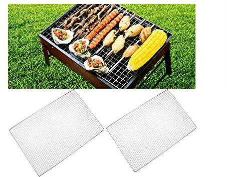FJSC Tapis De Gril De Barbecue De 2 Pièces, Tapis De Gril De Barbecue Antiadhésifs Réutilisables Et Maille De Cuisson pour Les Feuilles De Gril éLectrique De Charbon De Bois
