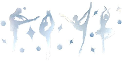 CENPEK Adhesivo de pared de espejo 3D acrílico moderno espejo adhesivo de pared Ballet Girl Art DIY Mural Decoración Decoración del hogar Espejo flexible pegatina de pared (Color: Plata)
