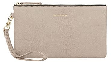 DORIS&JACKY Clutch aus Ziegenleder, mit Handgelenk, niedlich, klein, mit Riemen, 4-grau, Middle, Ziegenleder grau