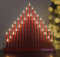 Marco Paul Christmas Red Faux Pipe Candle Bridge Arch - Interiors Mains Operated 33 Warm White LEDs Candles Xmas Ornaments - Festival Accessories for Table, Window Candle Arch Decoration