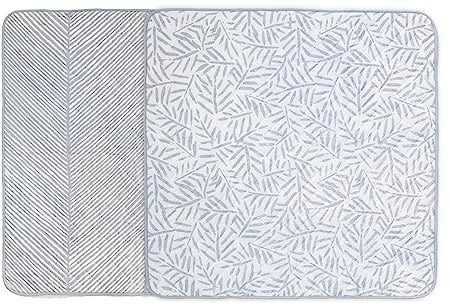 Toddlekind Krabbelmatte für draußen & drinnen, wasserabweisend & tragbar, Picknickdecke für Babys aus Bio-Baumwolle, windelfreies Spielen, 120 × 120 cm, Stone