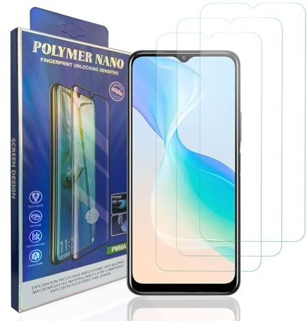 klyeu Protector de Pantalla para Vivo Y33S, 9H Dureza Cristal Templado móviles película blindada HD película protectora 3 Piezas