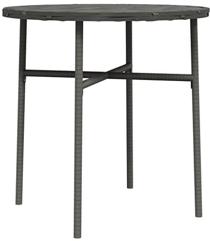 vidaXL Beistelltisch Gartentisch Balkontisch Gartenmöbel Tisch Terrassentisch Teetisch Kaffeetisch Sofatisch Grau 45cm Poly Rattan