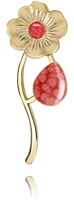 Belle Petite Fleur Broche ; Saint Valentin Cadeau Quotidien Bijoux pour Femme (Style 13 - Corail Rouge)