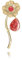 Belle Petite Fleur Broche ; Saint Valentin Cadeau Quotidien Bijoux pour Femme (Style 13 - Corail Rouge)