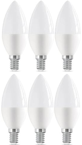 6 Pack LED Light Bulbs Candle E14 / SES Small Edison Screw Fitting Bulb Warm White 2700K 6W = 40W Energy Saving Non Dimmable