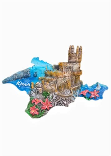 Schwalbe Schloss Ukraine Kühlschrank Magnet Reise Souvenir 3D Kühlschrank Dekoration Magnetaufkleber Handbemalt Bastelkollektion